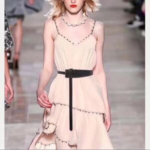 New Fashion Refined Black Pebble Leather Belt